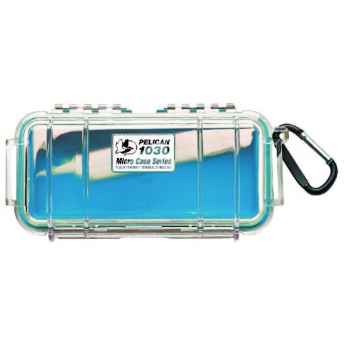 Pelican 1030 Micro Case - Clear with Blue