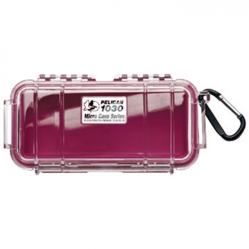 Pelican 1030 Micro Case - Clear with Red