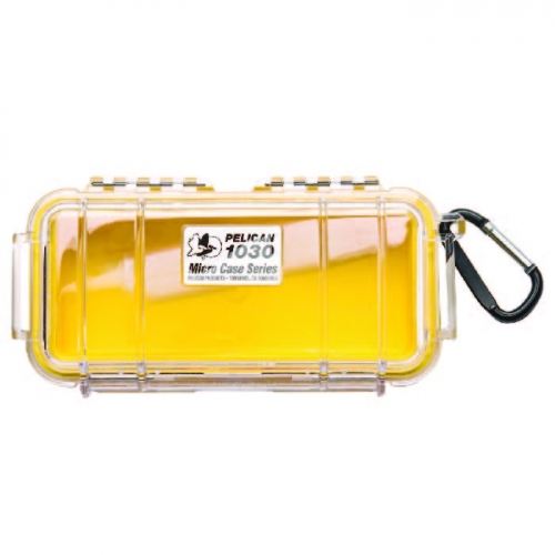 Pelican 1030 Micro Case - Clear with Yellow