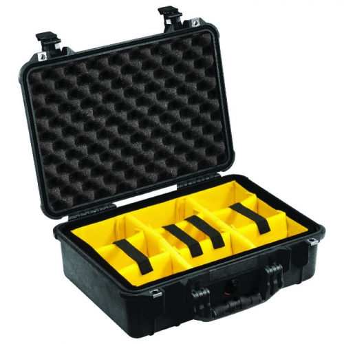 Pelican 1500 Case with Padded Divider Set - Black