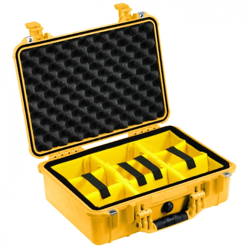 Pelican 1500 Case with Padded Divider Set - Yellow
