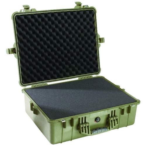 Pelican 1600 Case with Foam - Olive Drab Green