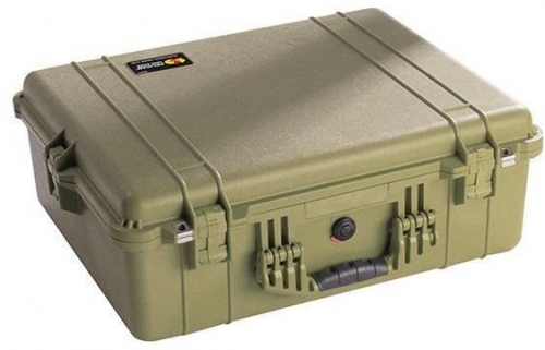 Pelican 1600 Case with Padded Divider Set - OD Green